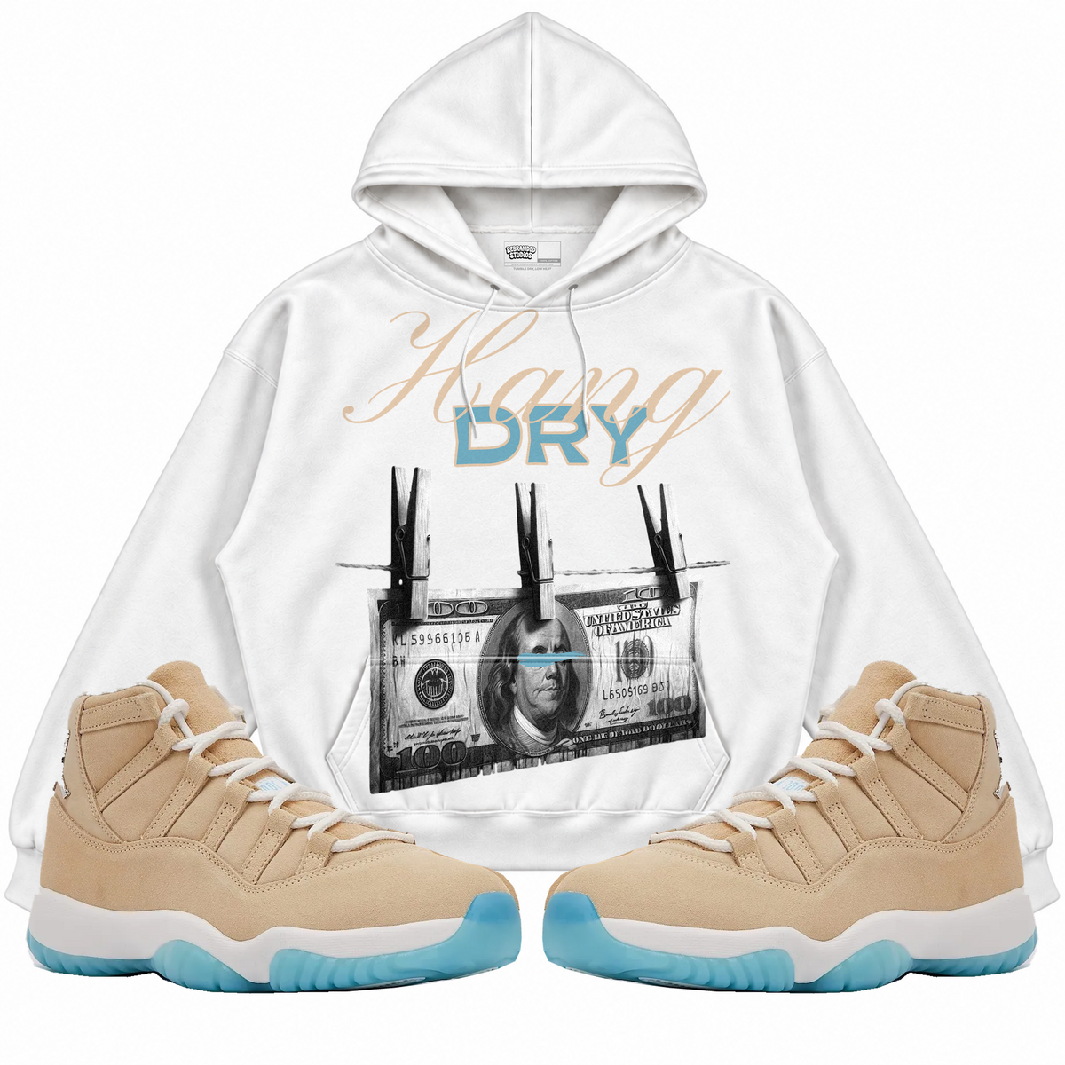 Rebranded Studios apparel — front styled with matching sneakers