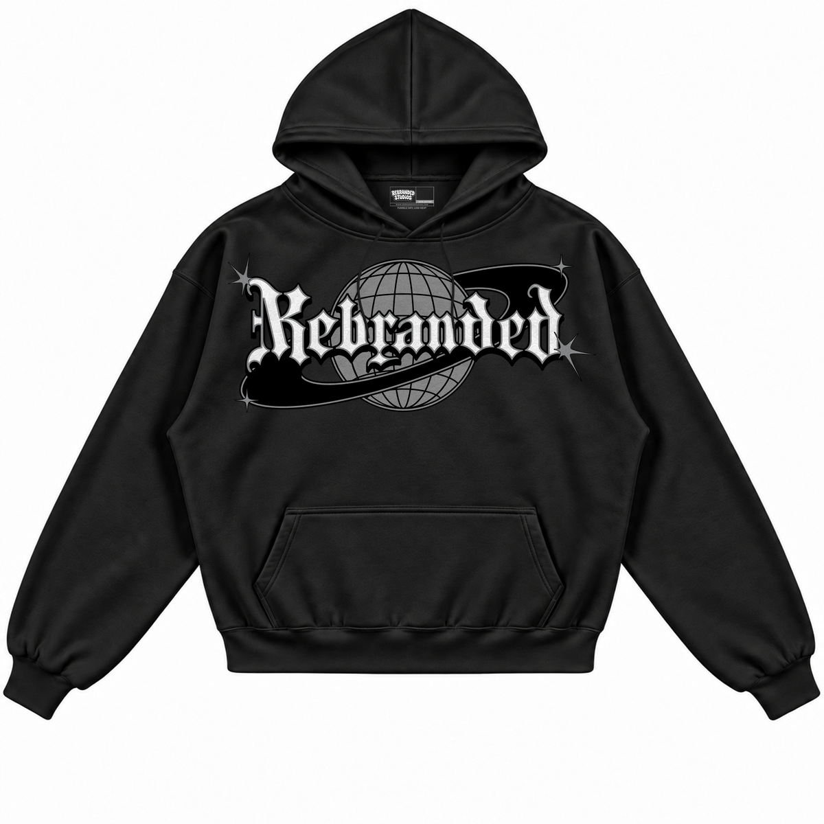Rebranded Studios apparel — front without sneakers