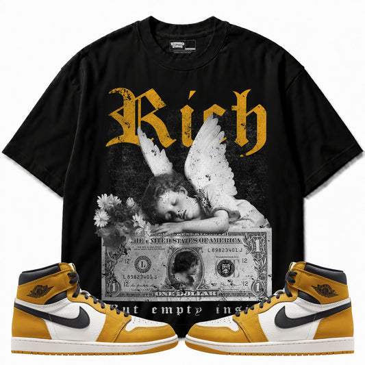 Rebranded Studios apparel — front styled with matching sneakers