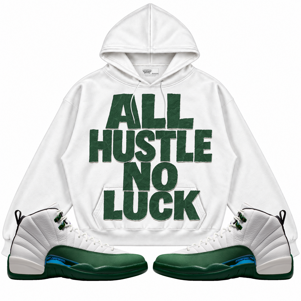 Rebranded Studios apparel — front styled with matching sneakers