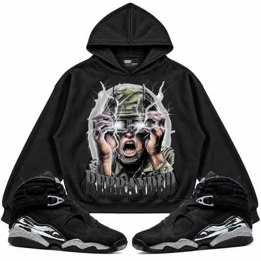 Rebranded Studios apparel — front styled with matching sneakers