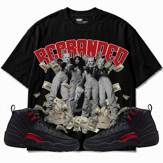 Rebranded Studios apparel — front styled with matching sneakers