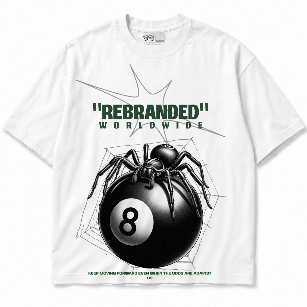 Rebranded Studios apparel — front without sneakers