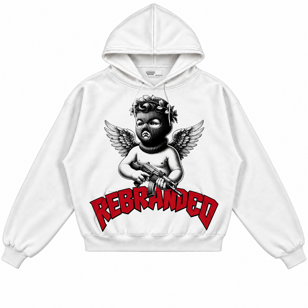 Rebranded Studios apparel — front without sneakers