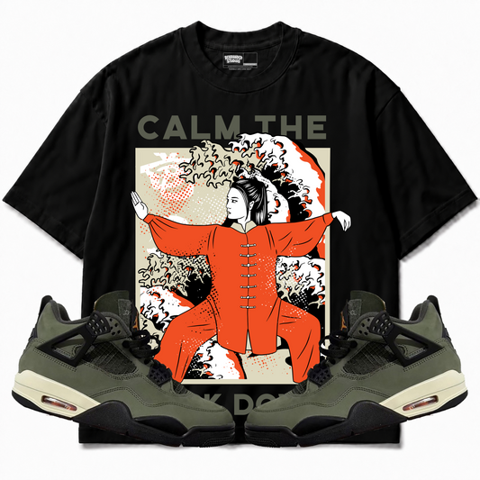 Rebranded Studios apparel — front styled with matching sneakers