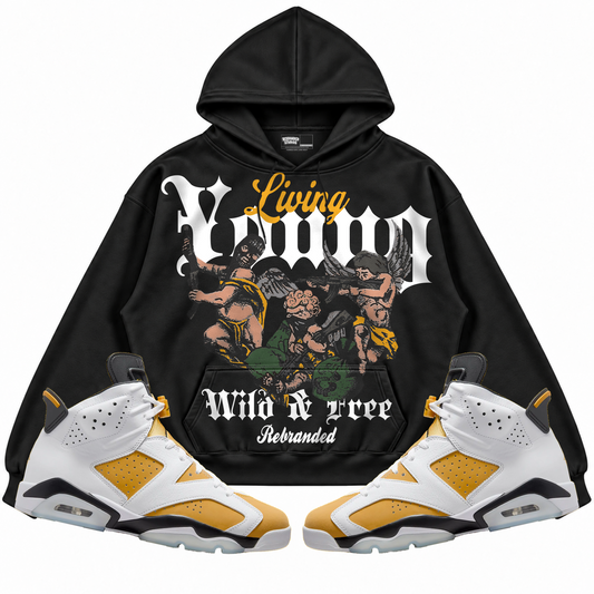 Rebranded Studios apparel — front styled with matching sneakers