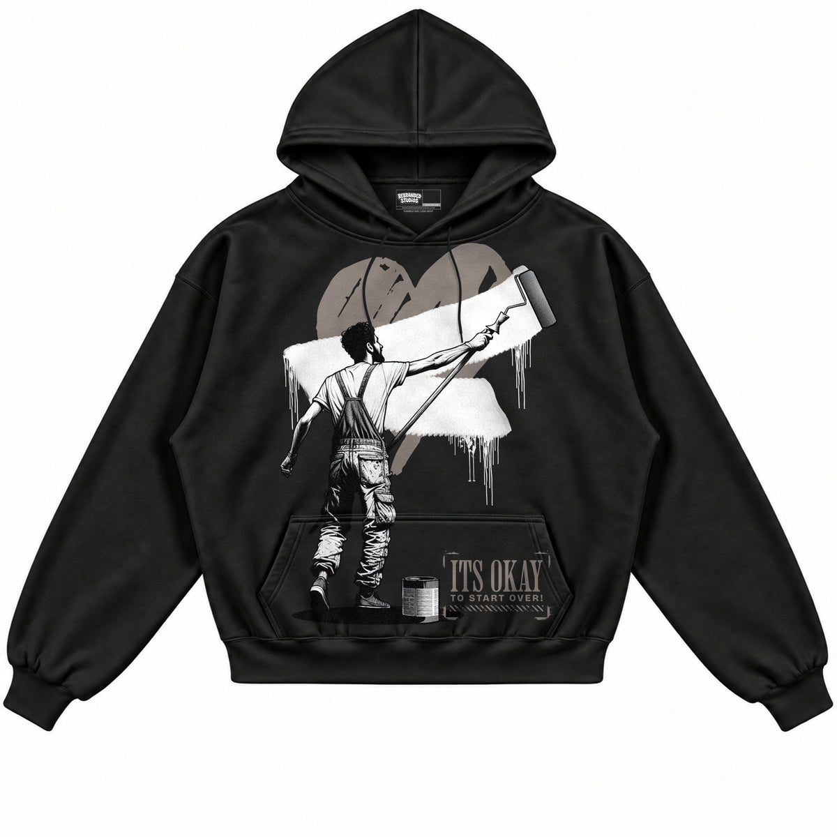 Rebranded Studios apparel — front without sneakers
