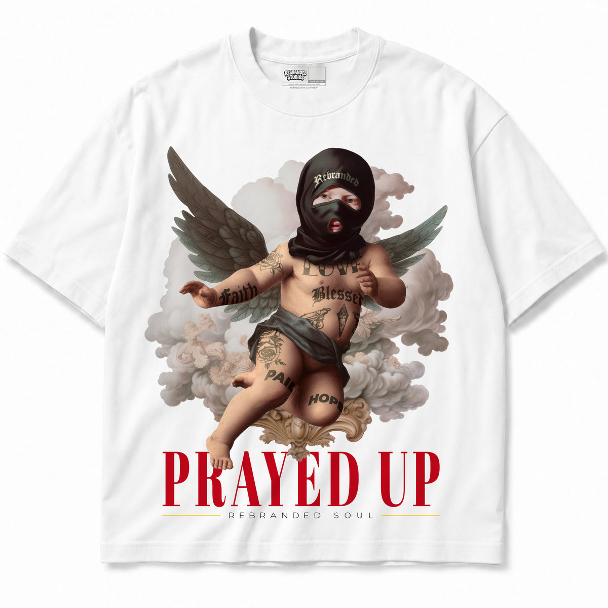 Rebranded Studios apparel — front without sneakers