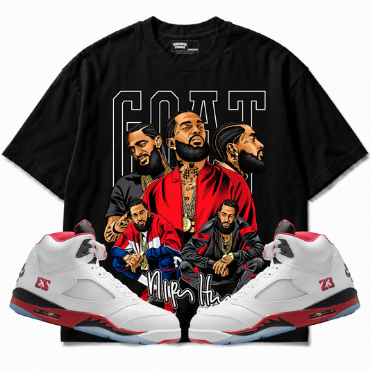 Rebranded Studios apparel — front styled with matching sneakers