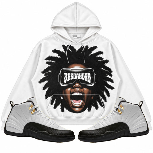 Rebranded Studios apparel — front styled with matching sneakers