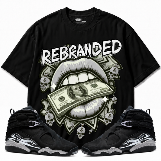 Rebranded Studios apparel — front styled with matching sneakers