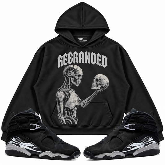 Rebranded Studios apparel — front styled with matching sneakers