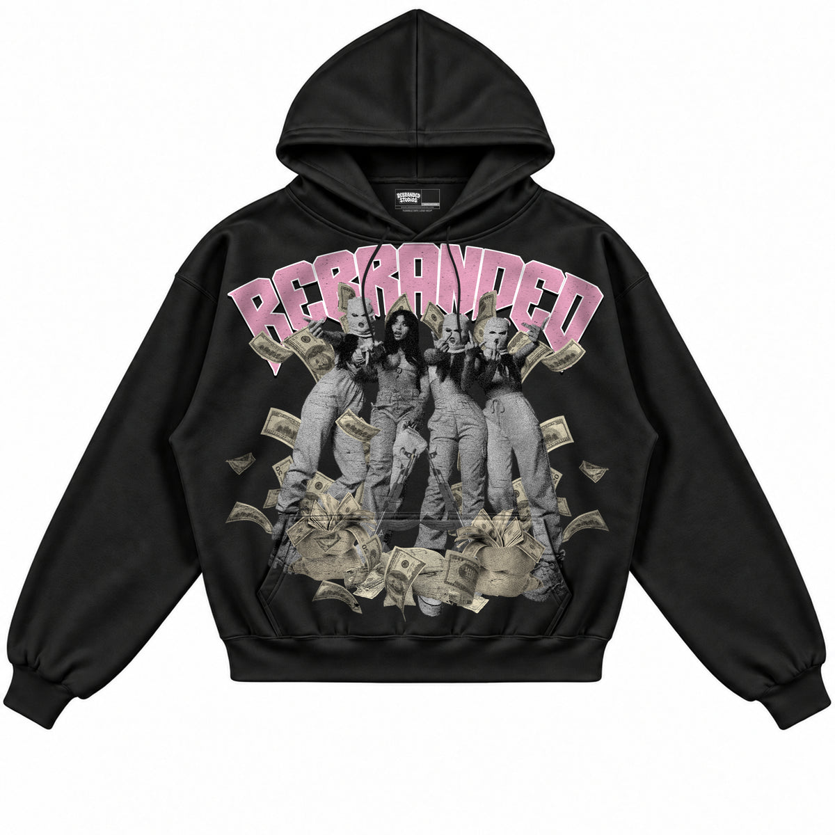 Rebranded Studios apparel — front without sneakers