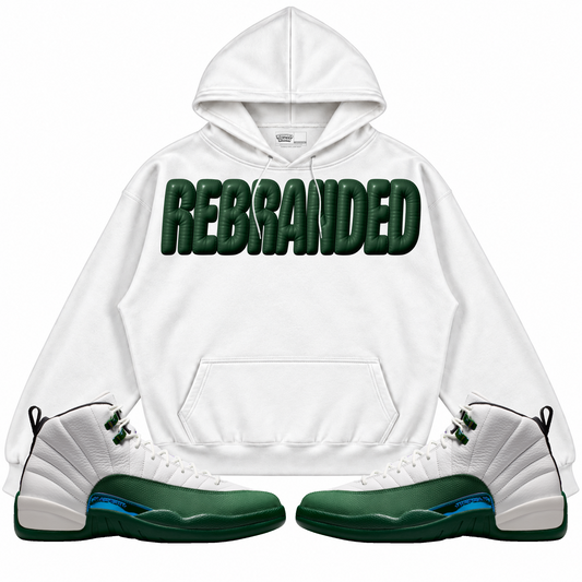 Rebranded Studios apparel — front styled with matching sneakers