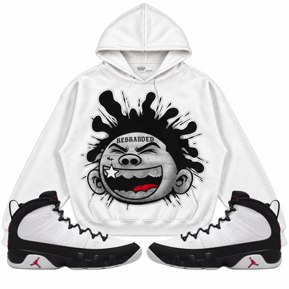 Rebranded Studios apparel — front styled with matching sneakers