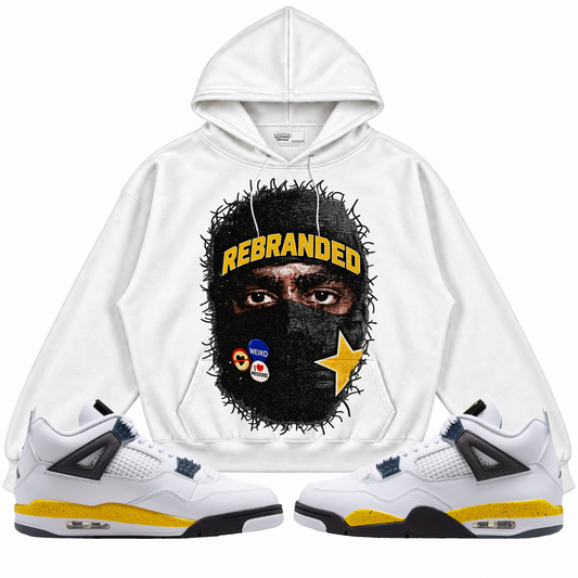 Rebranded Studios apparel — front styled with matching sneakers