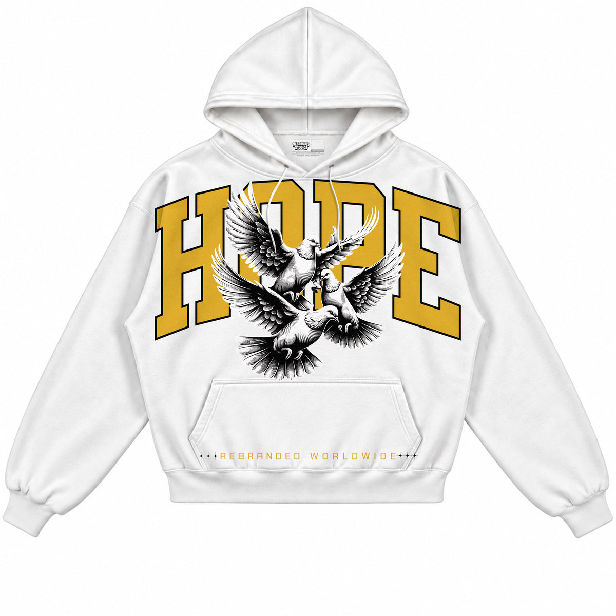 Rebranded Studios apparel — front without sneakers
