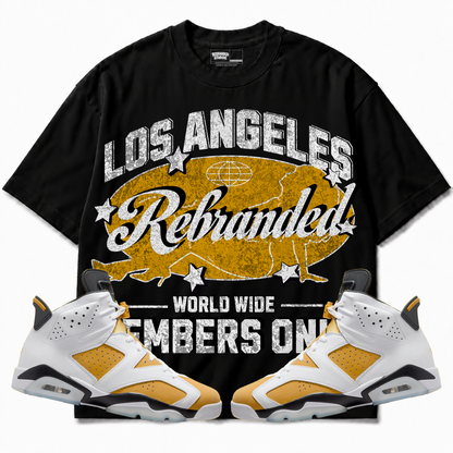 Rebranded Studios apparel — front styled with matching sneakers