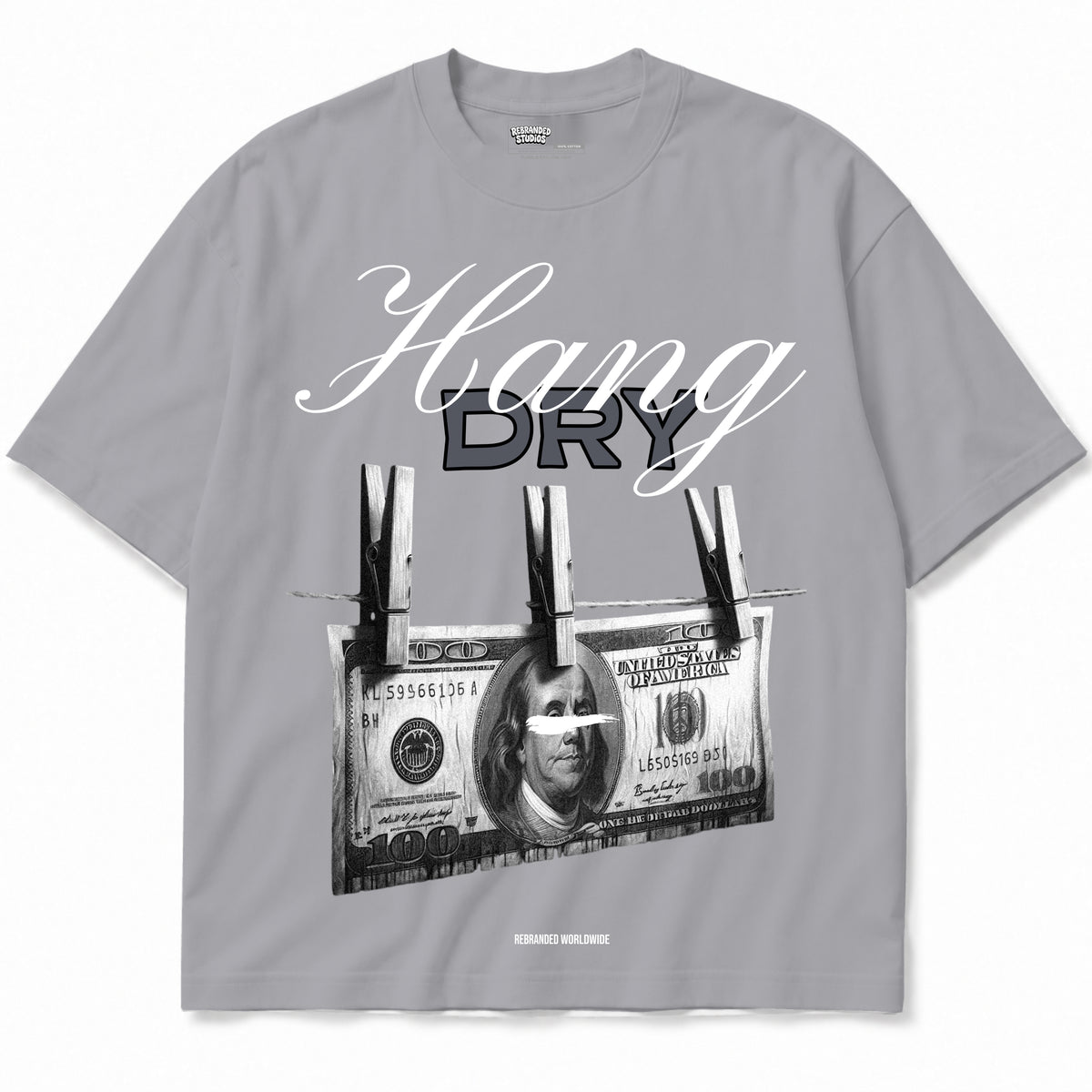 Rebranded Studios apparel — front without sneakers