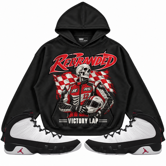 Rebranded Studios apparel — front styled with matching sneakers