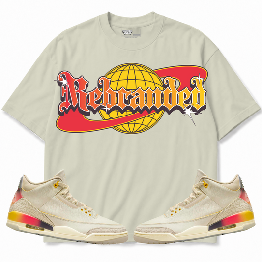 Rebranded Studios apparel — front styled with matching sneakers