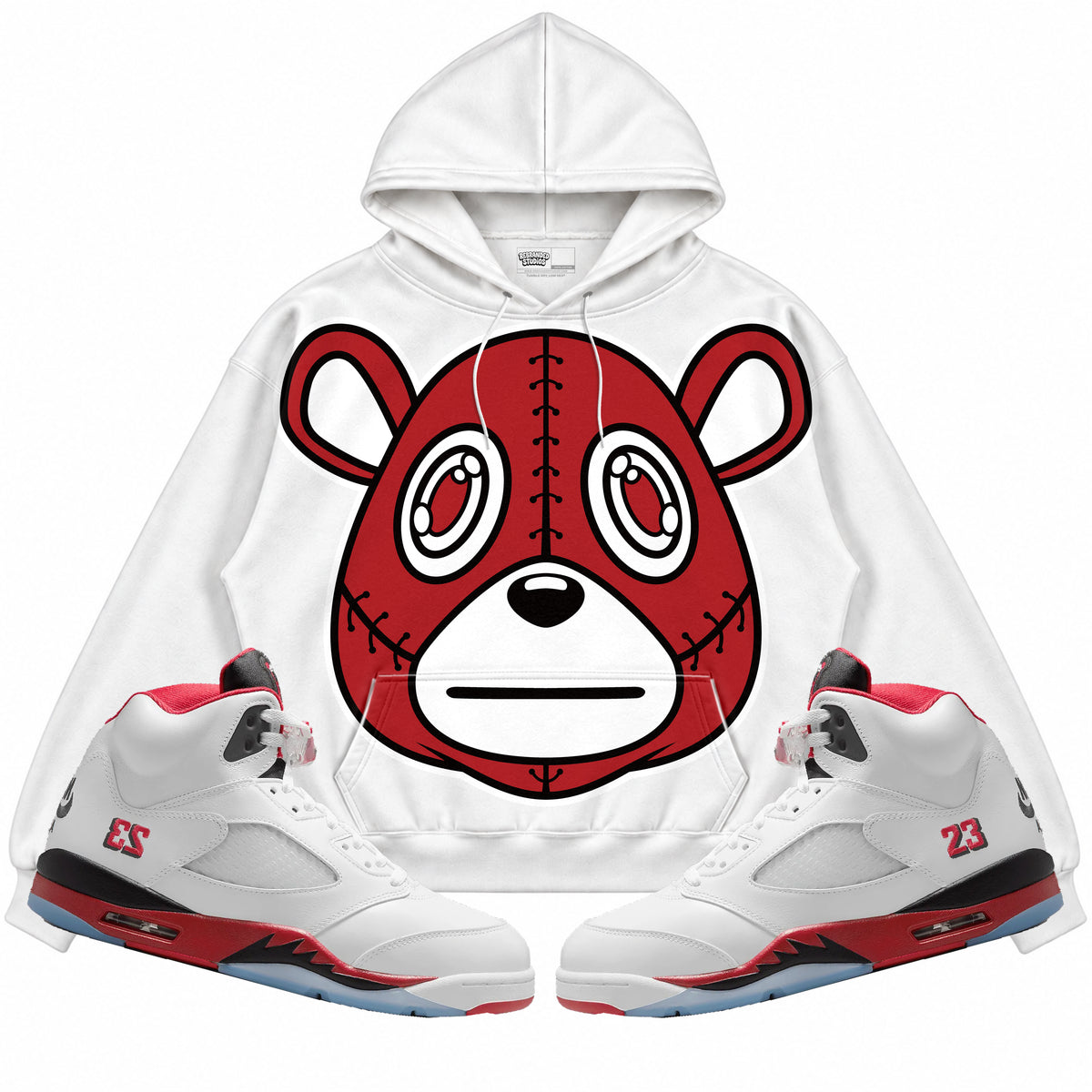 Rebranded Studios apparel — front styled with matching sneakers