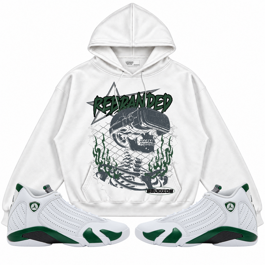 Rebranded Studios apparel — front styled with matching sneakers