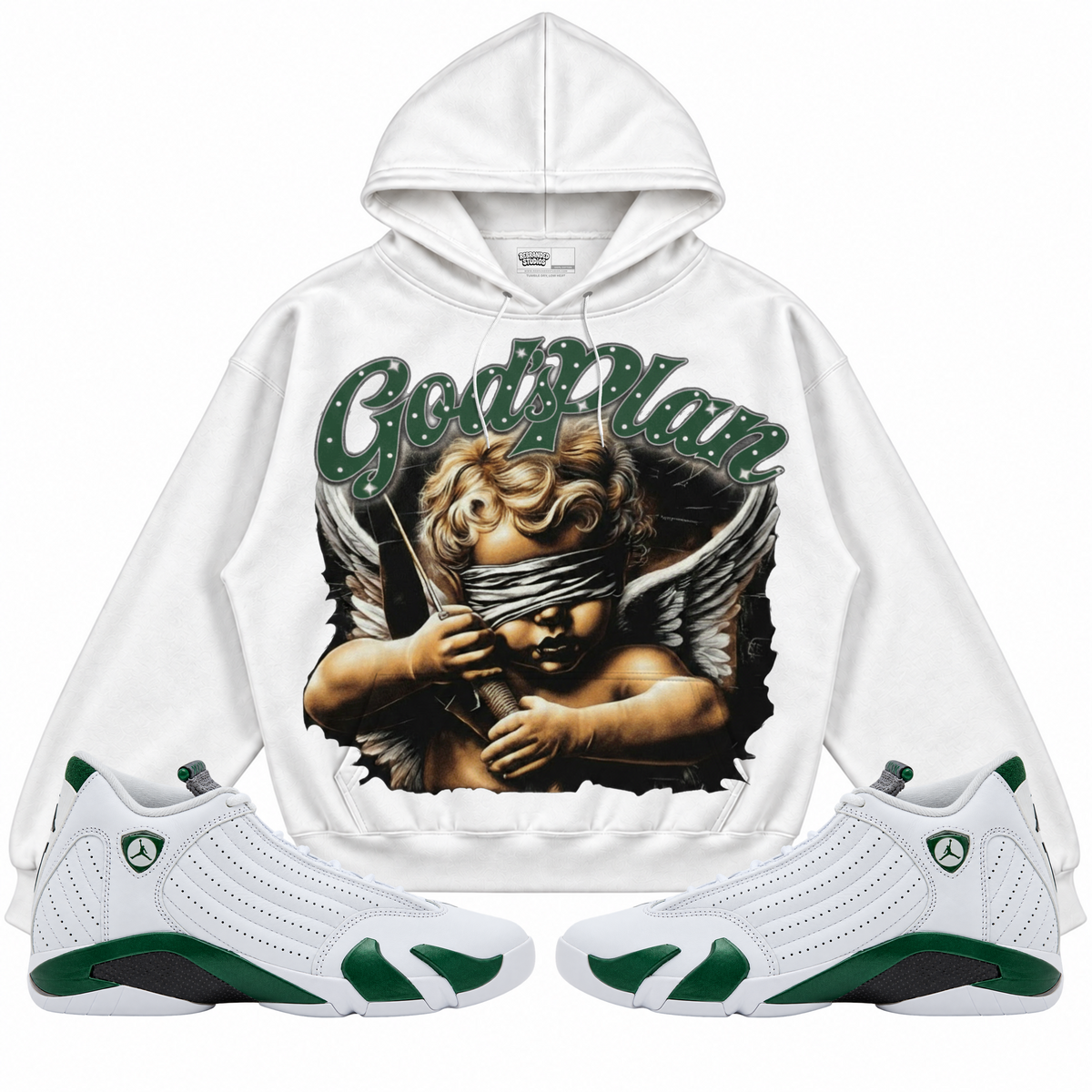 Rebranded Studios apparel — front styled with matching sneakers