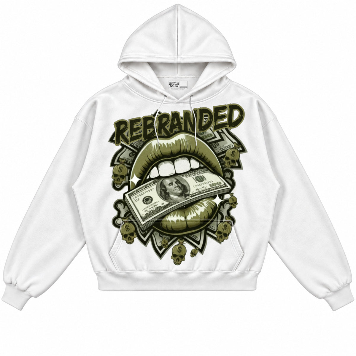 Rebranded Studios apparel — front without sneakers