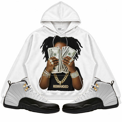 Rebranded Studios apparel — front styled with matching sneakers