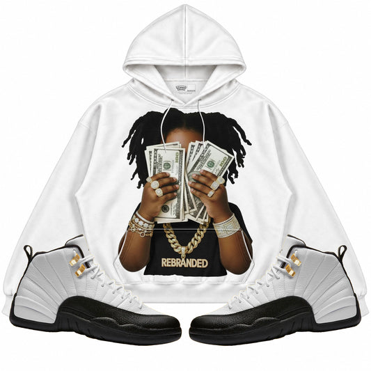 Rebranded Studios apparel — front styled with matching sneakers