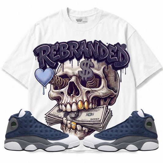 Rebranded Studios apparel — front styled with matching sneakers