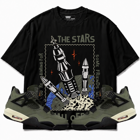 Rebranded Studios apparel — front styled with matching sneakers