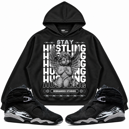 Rebranded Studios apparel — front styled with matching sneakers