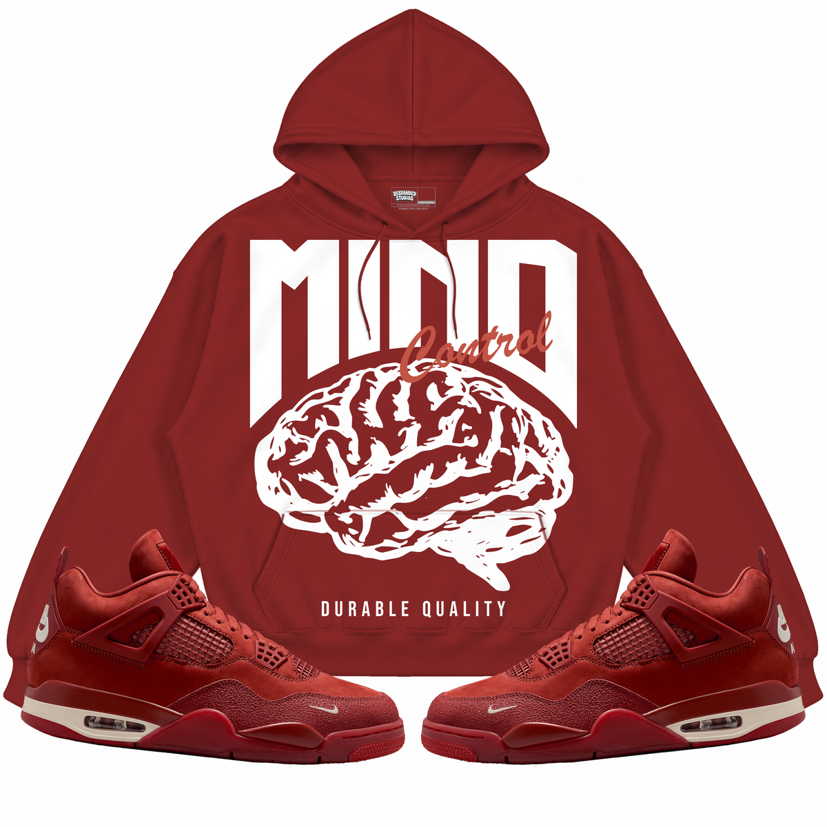 Rebranded Studios apparel — front styled with matching sneakers