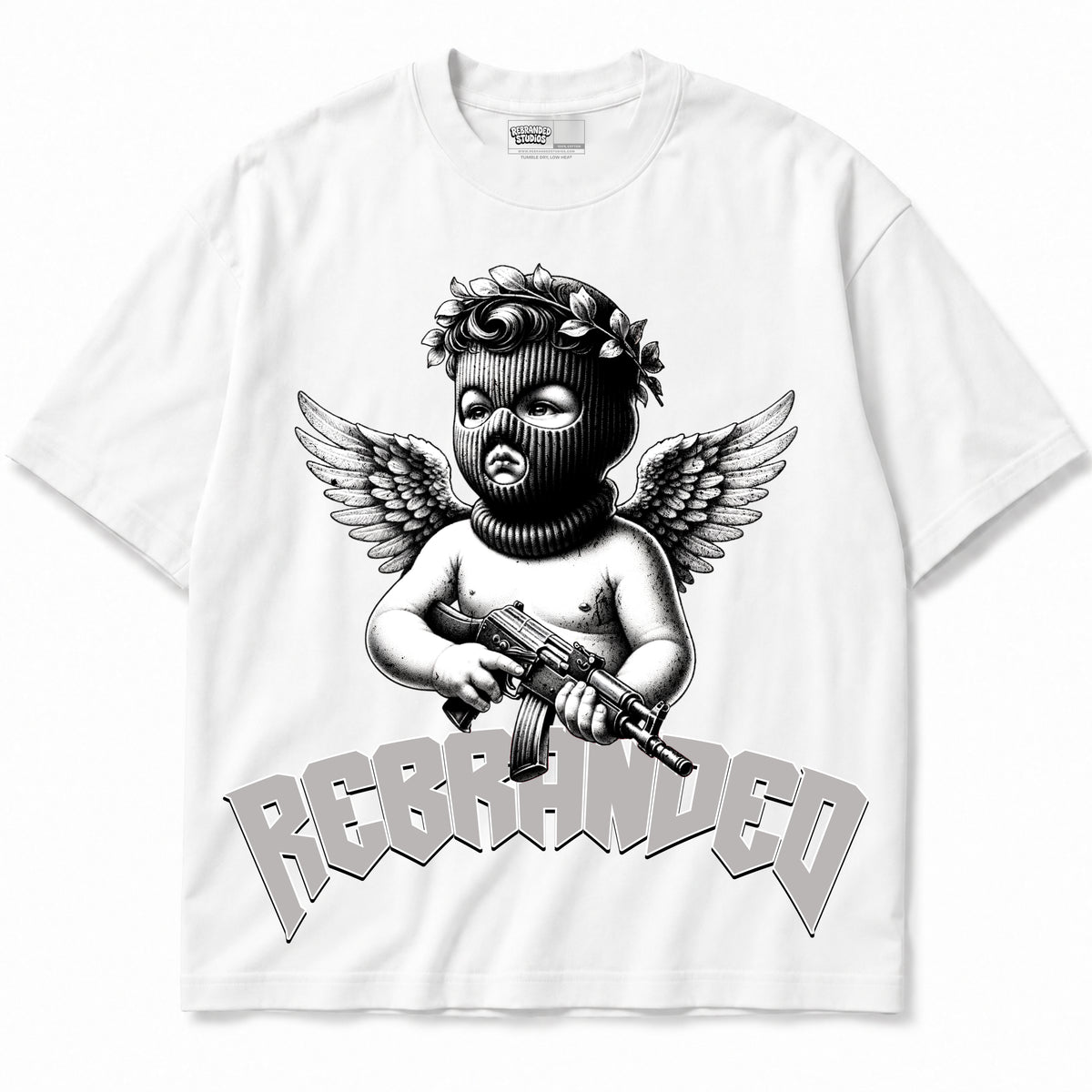 Rebranded Studios apparel — front without sneakers