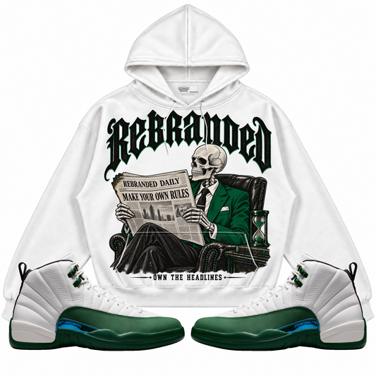 Rebranded Studios apparel — front styled with matching sneakers