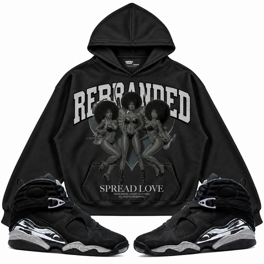Rebranded Studios apparel — front styled with matching sneakers