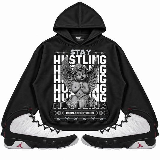 Rebranded Studios apparel — front styled with matching sneakers