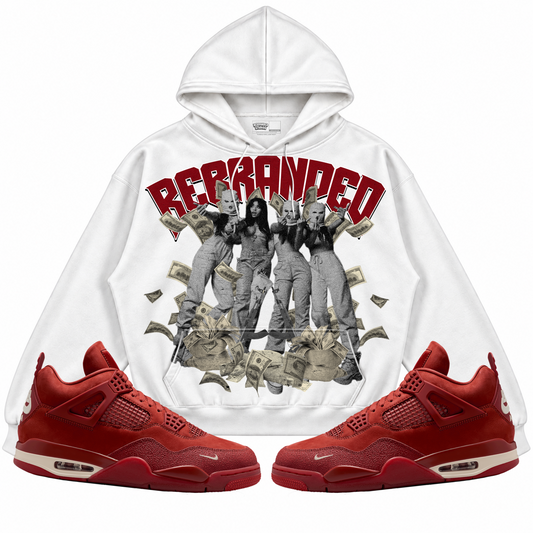 Rebranded Studios apparel — front styled with matching sneakers