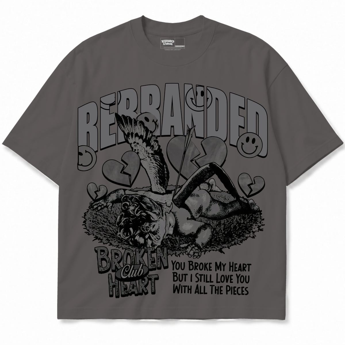 Rebranded Studios apparel — front without sneakers