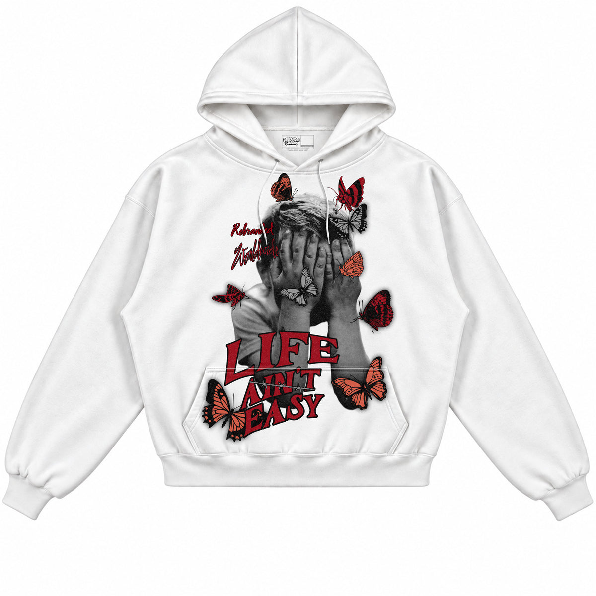 Rebranded Studios apparel — front without sneakers