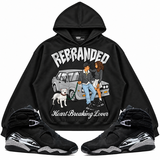Rebranded Studios apparel — front styled with matching sneakers