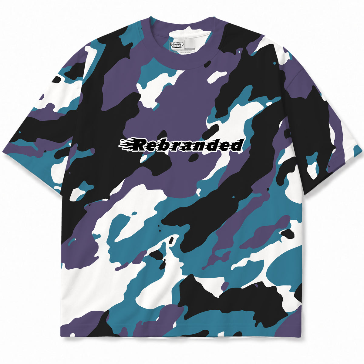 Rebranded Studios apparel — front without sneakers