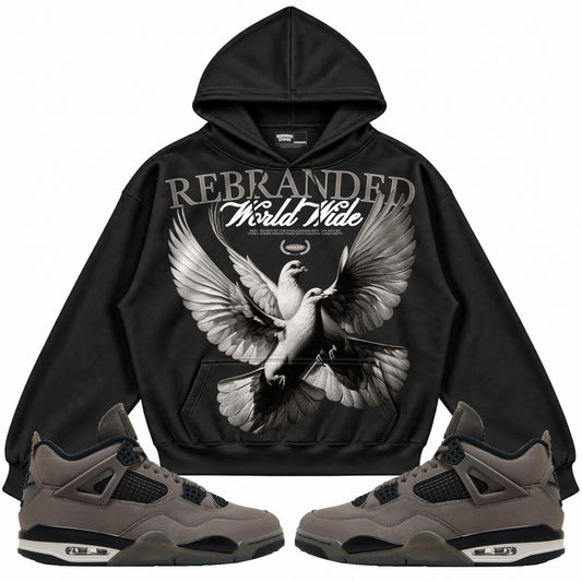 Rebranded Studios apparel — front styled with matching sneakers