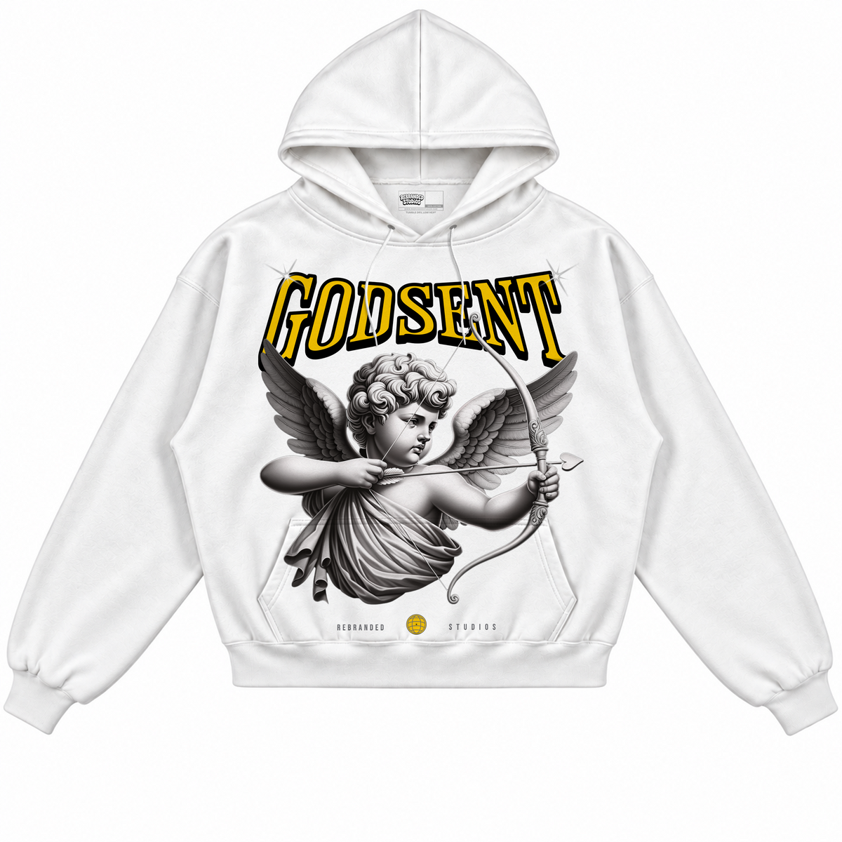 Rebranded Studios apparel — front without sneakers