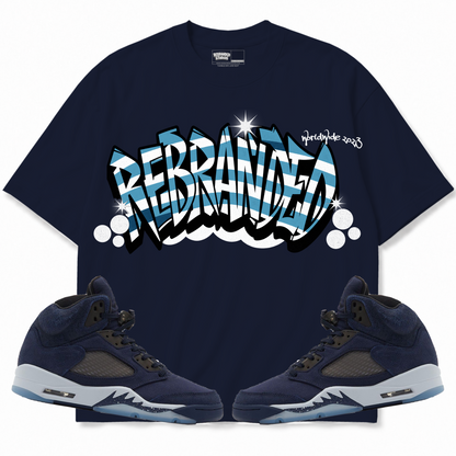 Rebranded Studios apparel — front styled with matching sneakers