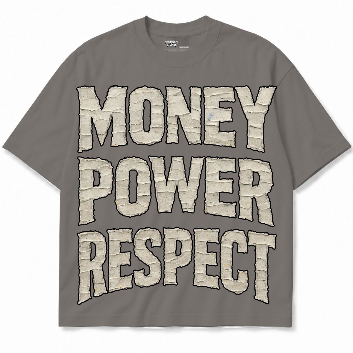 Rebranded Studios apparel — front without sneakers