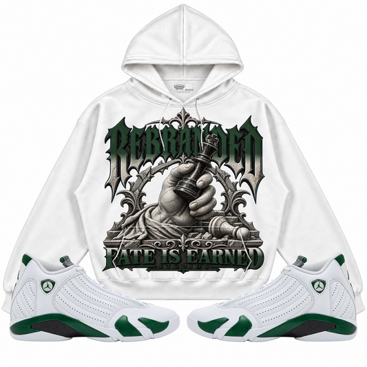 Rebranded Studios apparel — front styled with matching sneakers