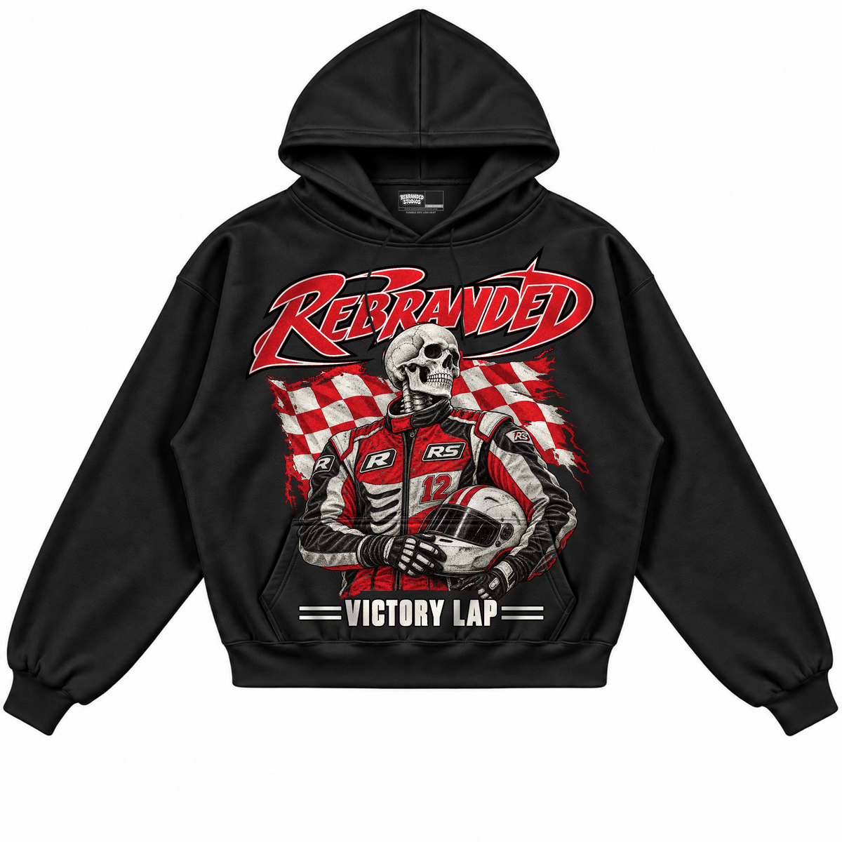 Rebranded Studios apparel — front without sneakers